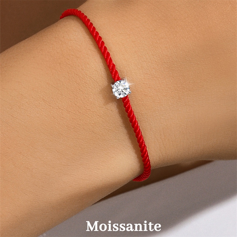 Vs Smartwatch - Bracciale in corda rossa Moissanite in