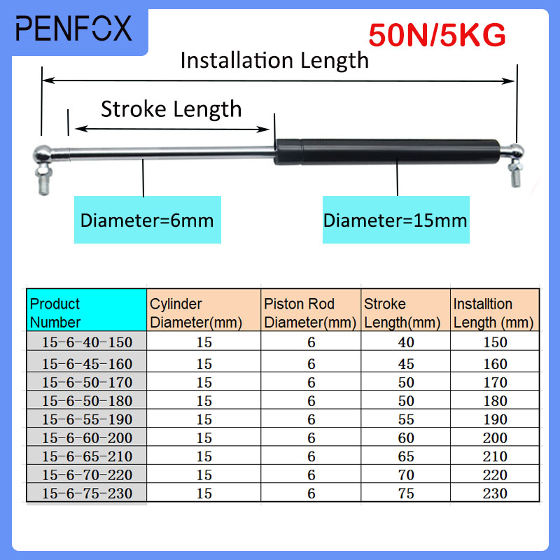 Spring Bar Tool - 1PC 150-230mm 5kg/50N Molla A Gas